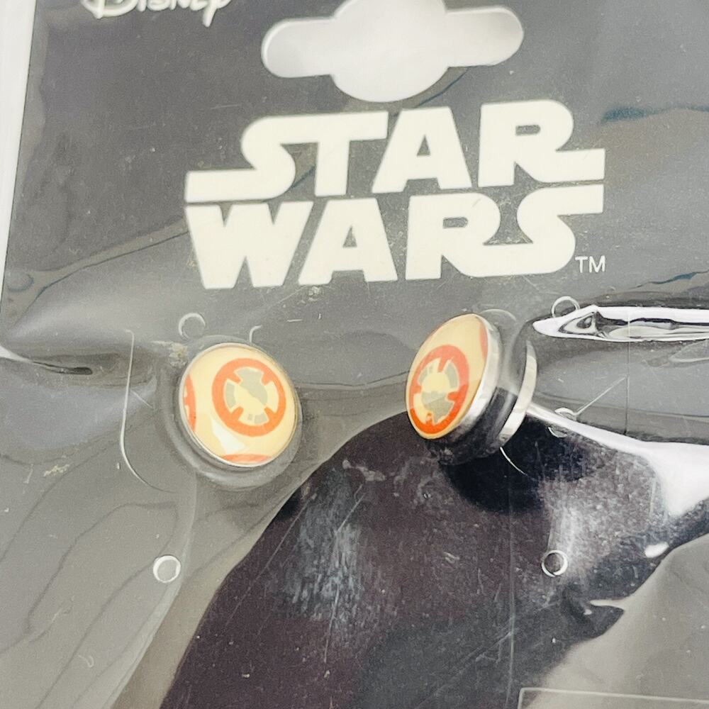 Star Wars BB-8 Lead‎ Hero Droid Robot Stud 1 Pair Earrings Round